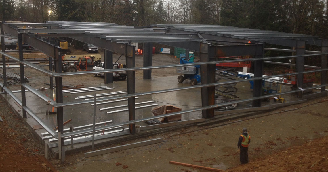 Chevron Fire Hall in framing stage image 3